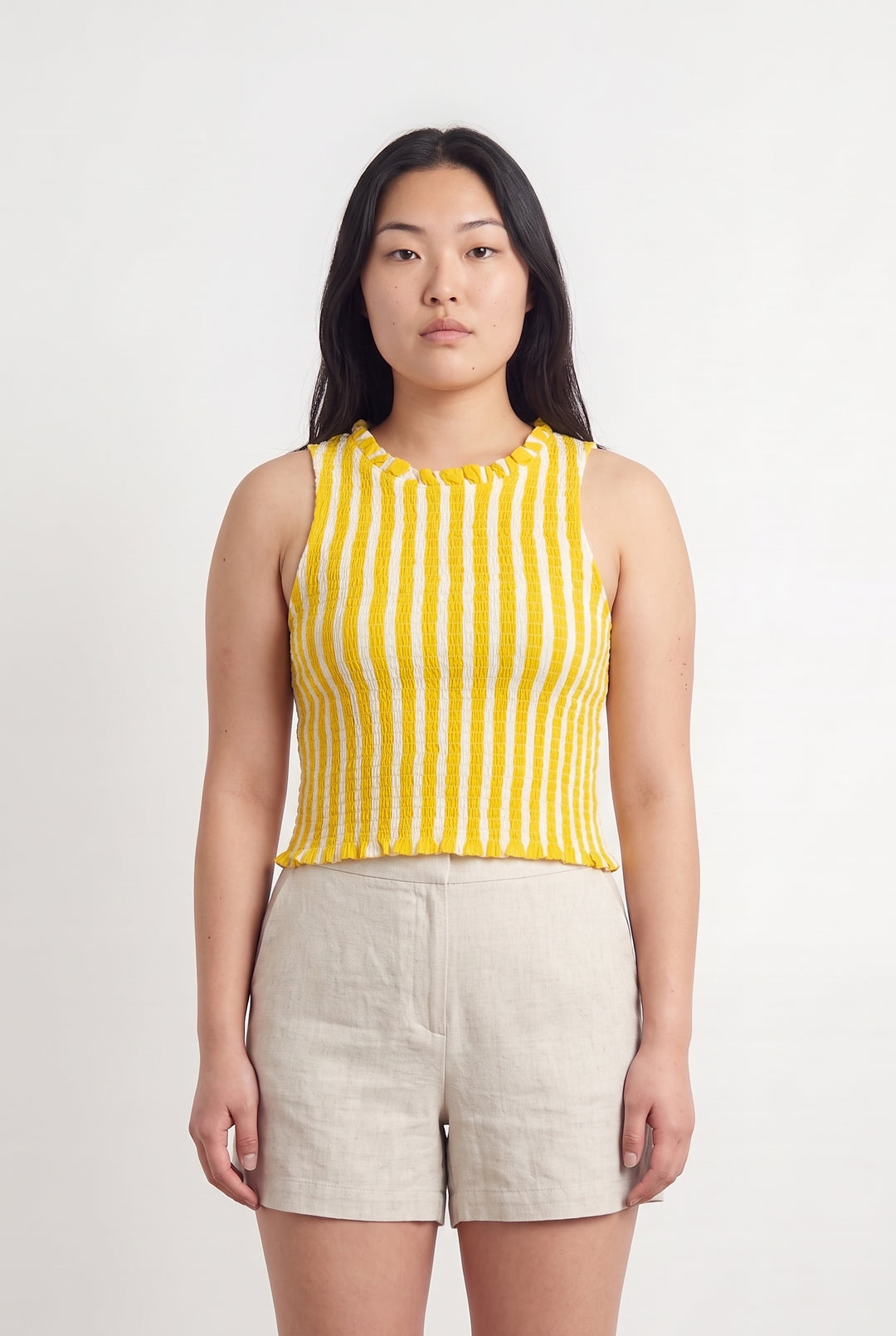 Débardeur Jaune et Blanc - Taille L/40 de la marque Petite Mendigote | PARAD117036 - Vendu par Paradigme - Image 1