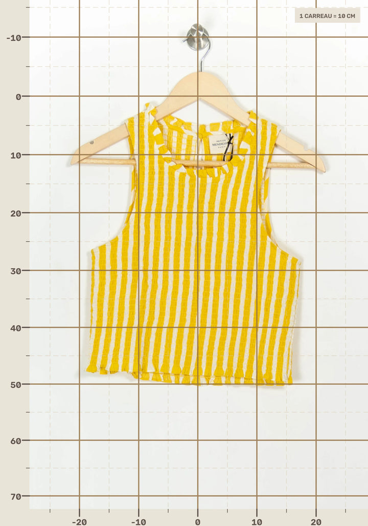 Débardeur Jaune et Blanc - Taille L/40 de la marque Petite Mendigote | PARAD117036 - Vendu par Paradigme - Image 4