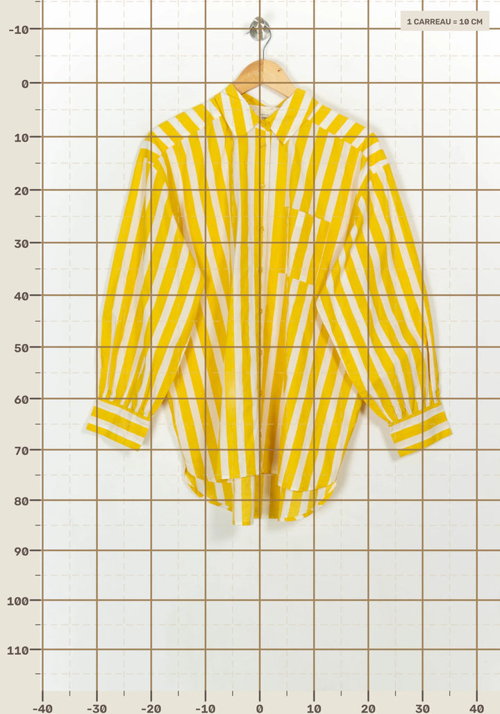 Chemise Jaune et Blanche - Taille M/38 de la marque Petite Mendigote | PARAD117044 - Vendu par Paradigme - Image 4