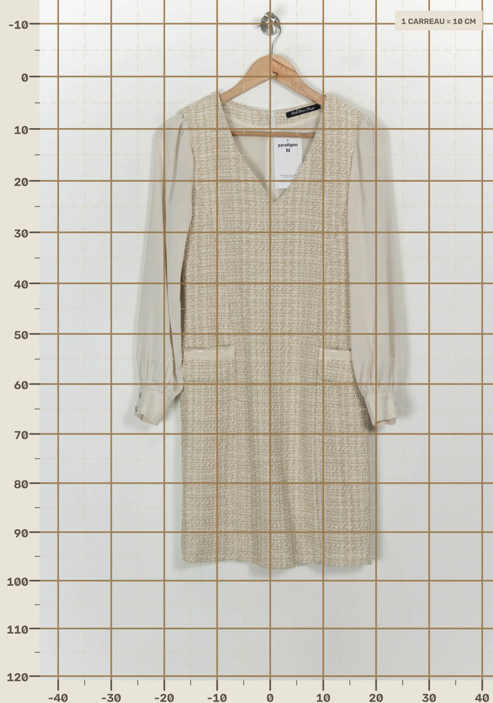 Robe Droite Beige - Taille XS/34 de la marque Bleu Blanc Rouge | PARAD117053 - Vendu par Paradigme - Image 4