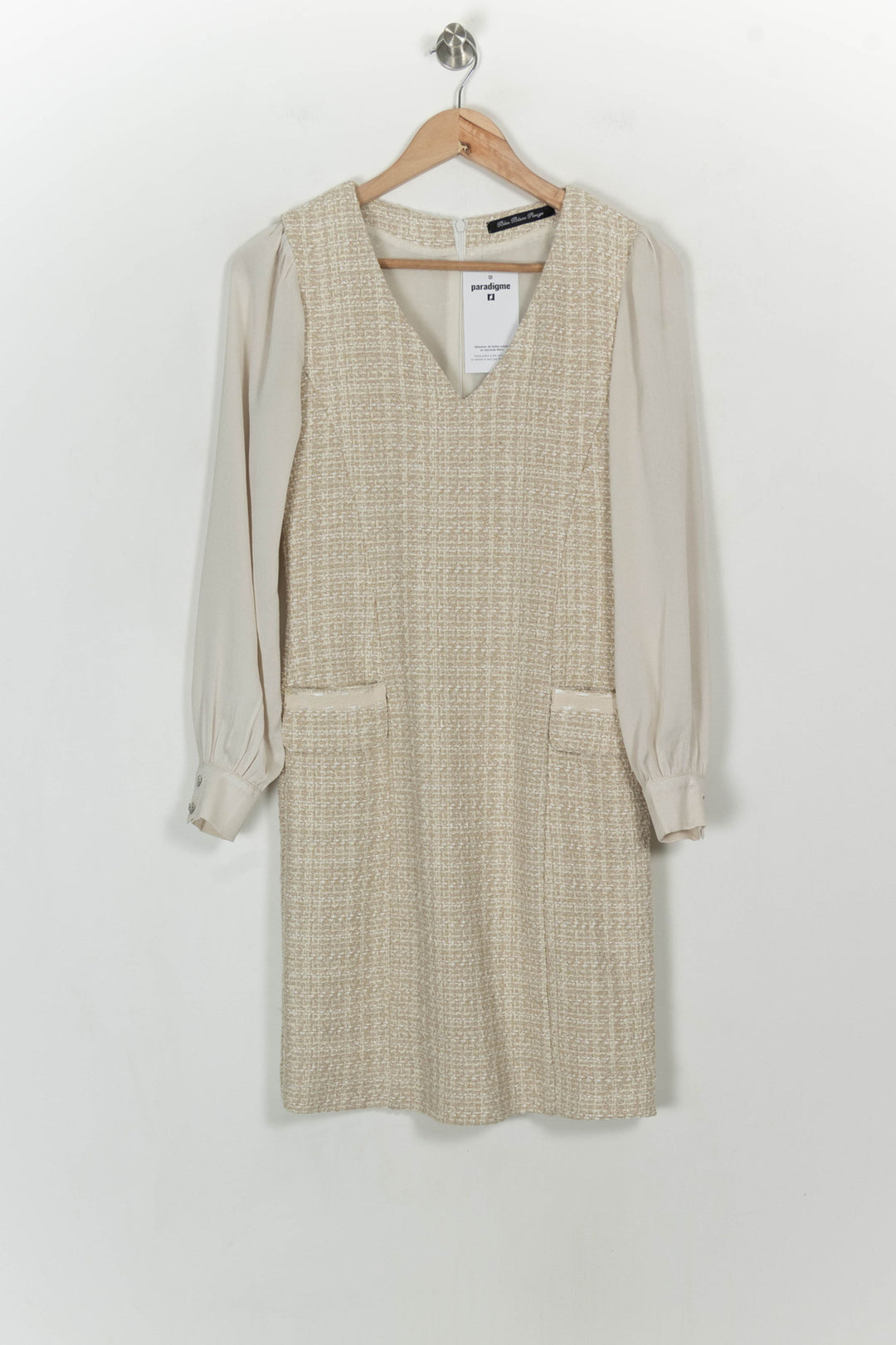 Robe Droite Beige - Taille XS/34 de la marque Bleu Blanc Rouge | PARAD117053 - Vendu par Paradigme - Image 2