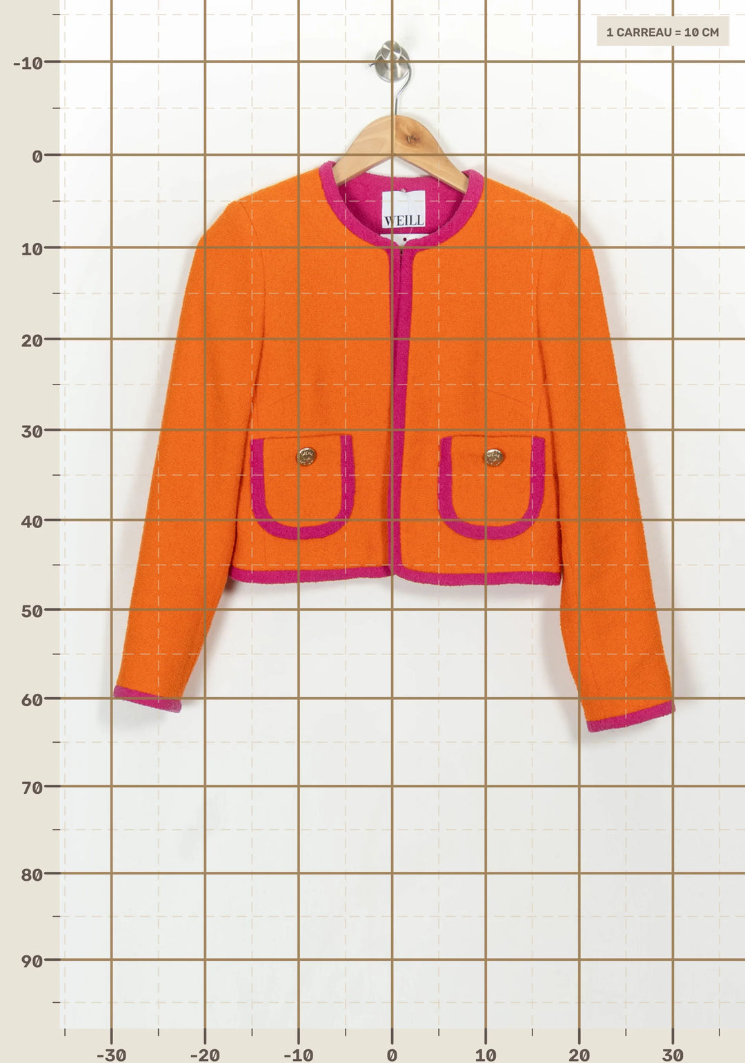 Veste Courte Orange et Rose - Taille XS/34 de la marque Weill | PARAD117059 - Vendu par Paradigme - Image 4