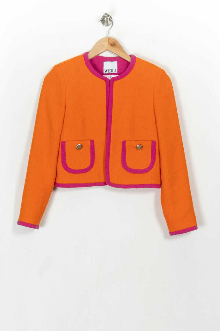 Veste Courte Orange et Rose - Taille XS/34 de la marque Weill | PARAD117059 - Vendu par Paradigme - Image 2