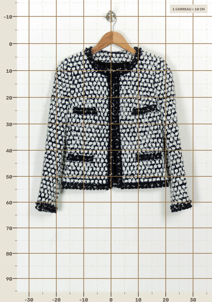 Veste Tweed Bleu et Blanc - Taille XS/34 de la marque Weill | PARAD117060 - Vendu par Paradigme - Image 4