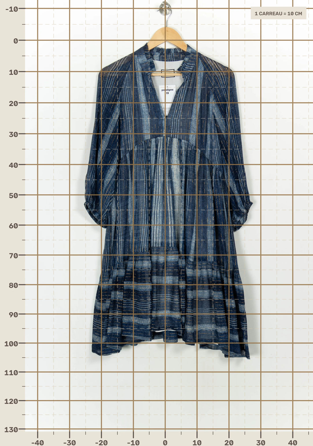 Robe Courte Bleue - Taille XL/42 de la marque Indies | PARAD117075 - Vendu par Paradigme - Image 4