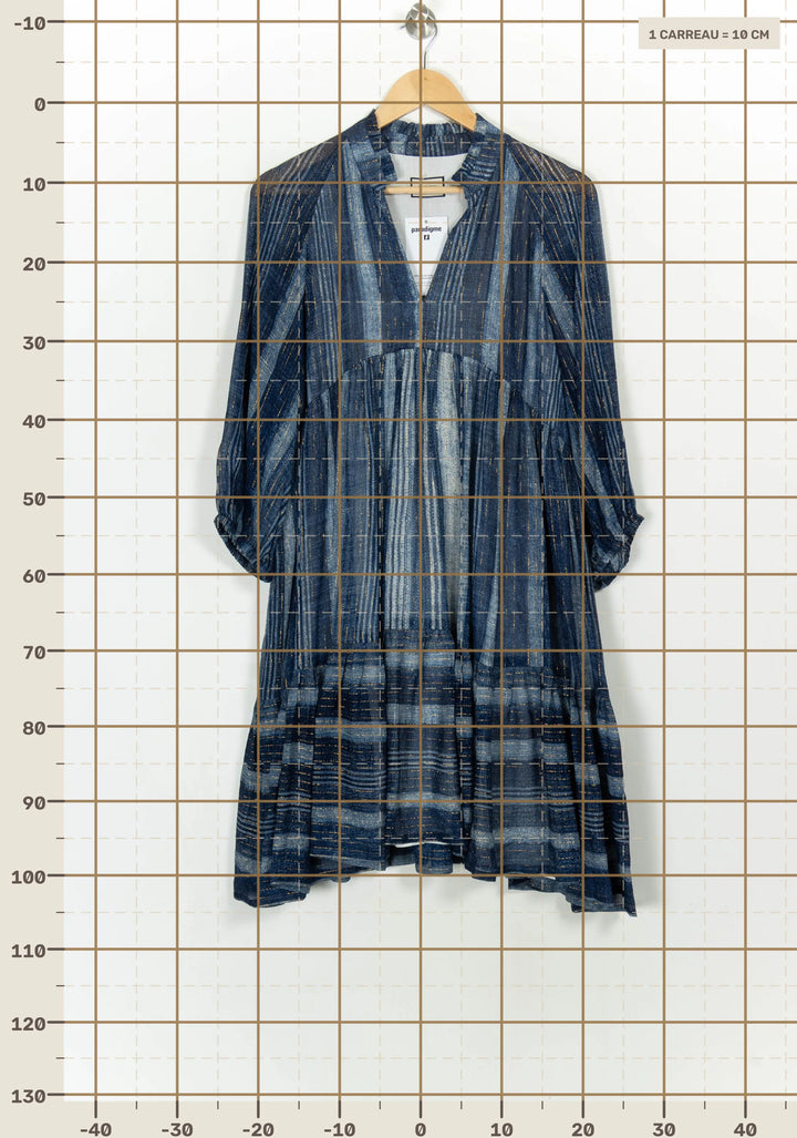 Robe Courte Bleue - Taille XL/42 de la marque Indies | PARAD117075 - Vendu par Paradigme - Image 4