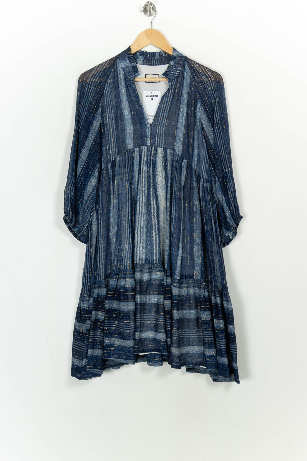Robe Courte Bleue - Taille XL/42 de la marque Indies | PARAD117075 - Vendu par Paradigme - Image 2