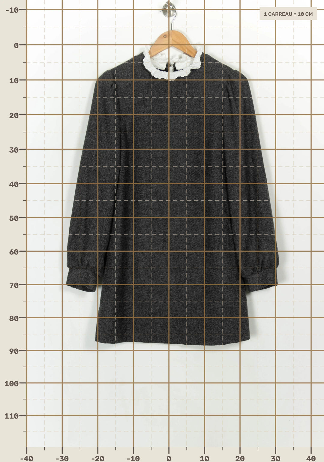 Robe Courte Grise et Blanche - Taille L/40 de la marque Sézane | PARAD117081 - Vendu par Paradigme - Image 4