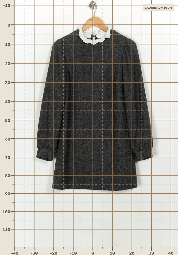 Robe Courte Grise et Blanche - Taille L/40 de la marque Sézane | PARAD117081 - Vendu par Paradigme - Image 4