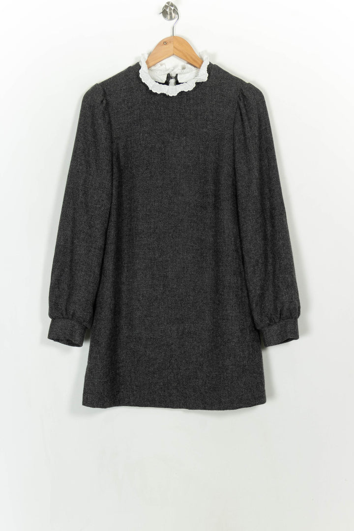 Robe Courte Grise et Blanche - Taille L/40 de la marque Sézane | PARAD117081 - Vendu par Paradigme - Image 2
