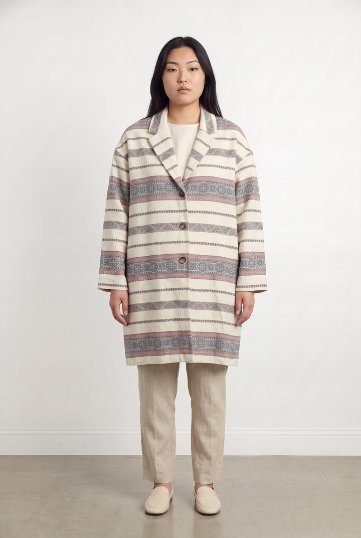 Manteau Écru et Bleu - Taille L/40 de la marque Pablo | PARAD117103 - Vendu par Paradigme - Image 1