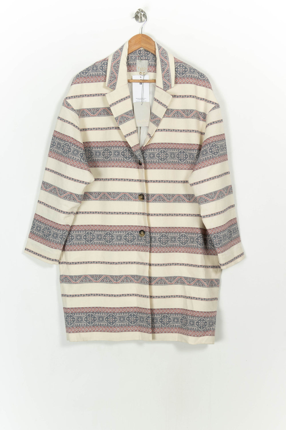 Manteau Écru et Bleu - Taille L/40 de la marque Pablo | PARAD117103 - Vendu par Paradigme - Image 2