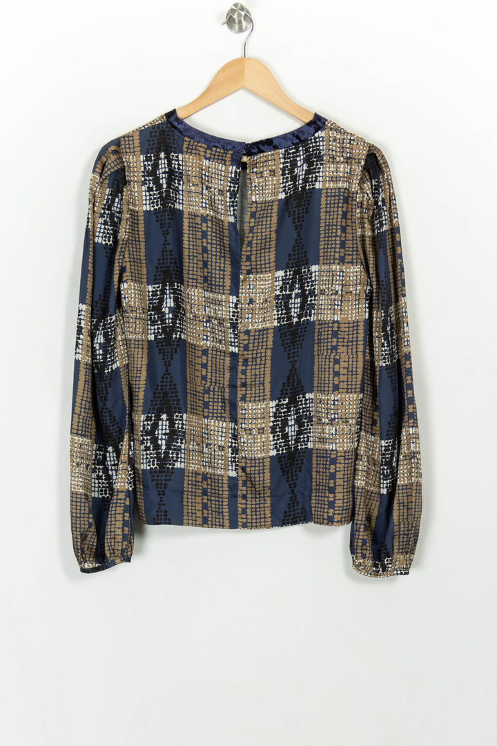 Blouse Bleue et Beige - Taille L/40 de la marque La Fée Maraboutée | PARAD117120 - Vendu par Paradigme - Image 5