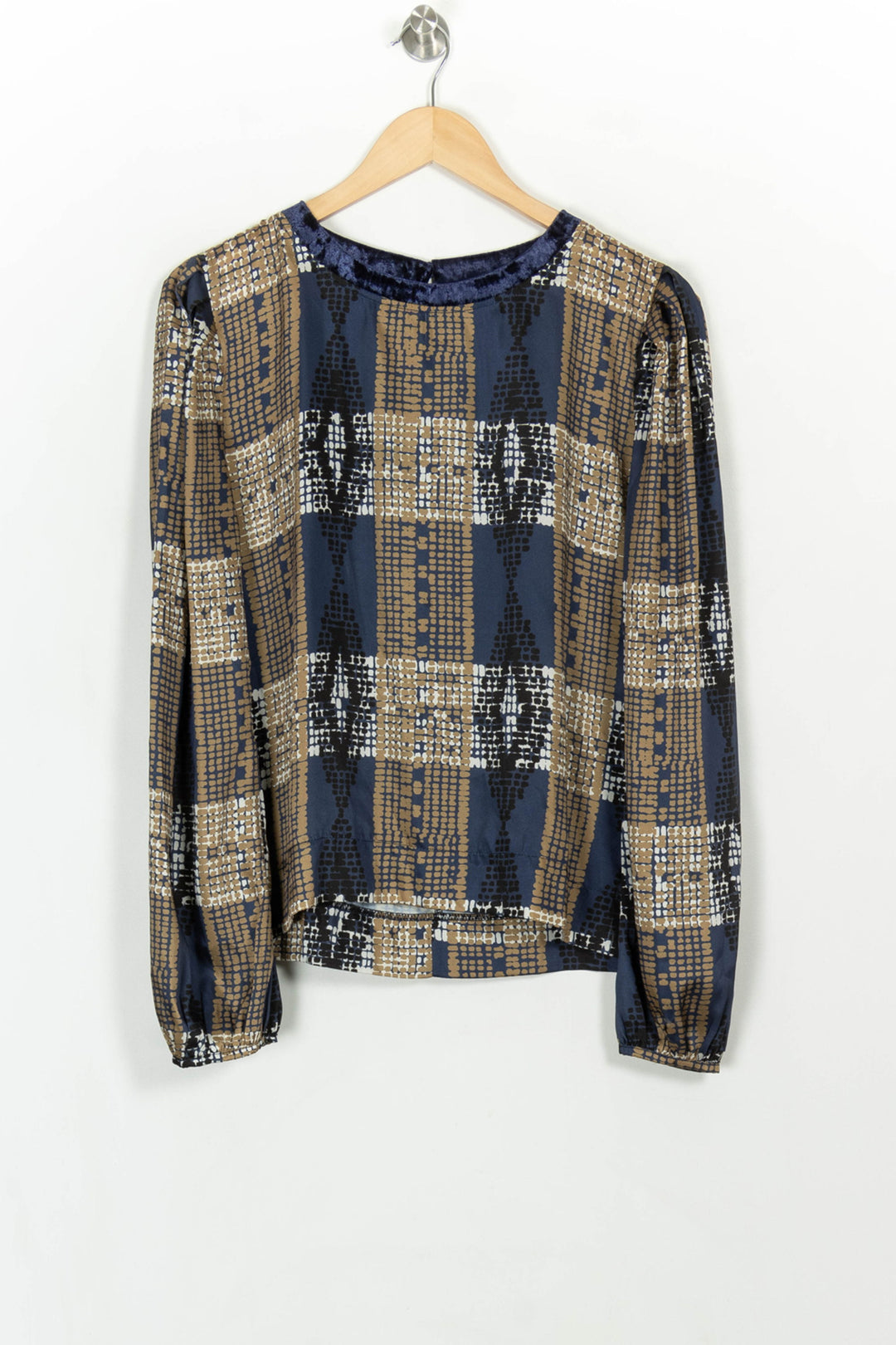 Blouse Bleue et Beige - Taille L/40 de la marque La Fée Maraboutée | PARAD117120 - Vendu par Paradigme - Image 2