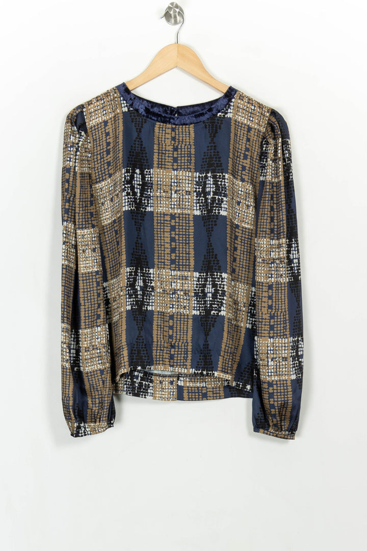 Blouse Bleue et Beige - Taille L/40 de la marque La Fée Maraboutée | PARAD117120 - Vendu par Paradigme - Image 2