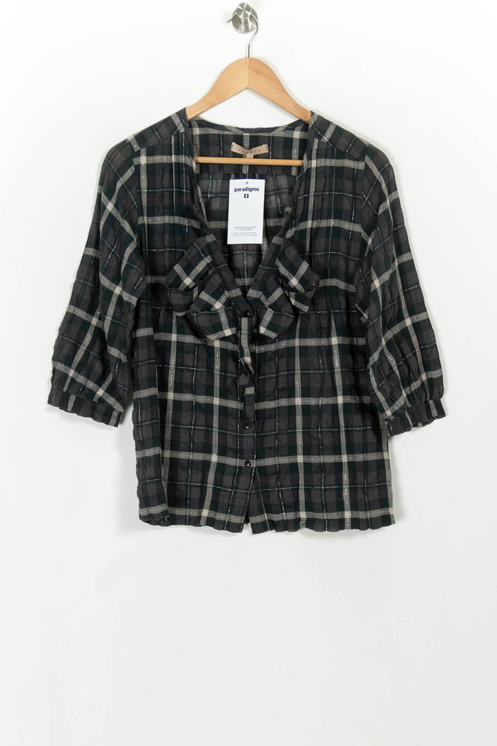 Chemise Verte et Noire - Taille S/36 de la marque Sandro | PARAD117122 - Vendu par Paradigme - Image 2