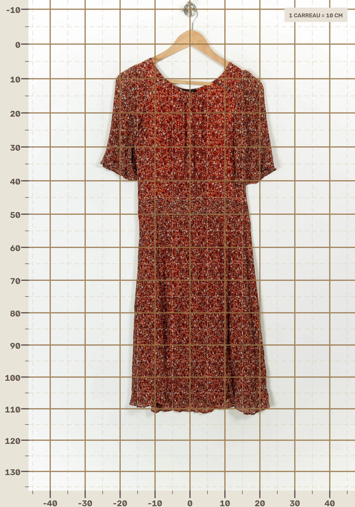 Robe Fleurie Rouge - Taille L/40 de la marque Caroll | PARAD117123 - Vendu par Paradigme - Image 4