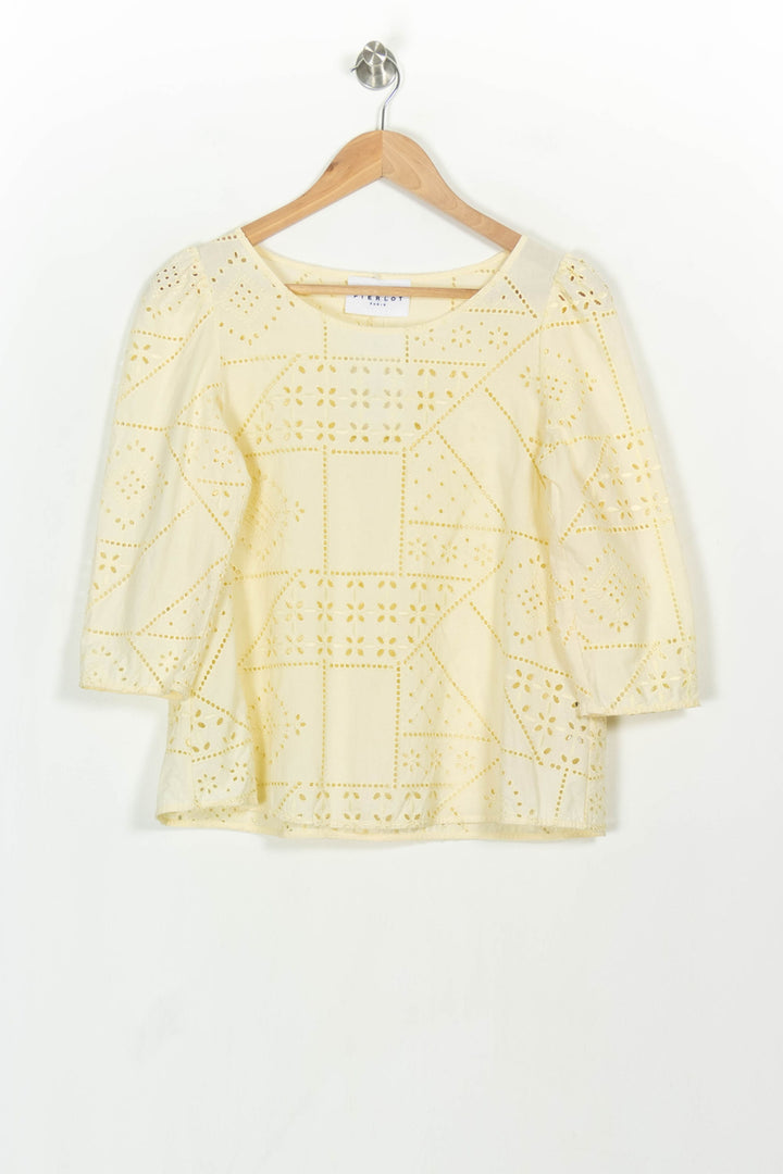 Blouse Jaune - Taille XS/34 de la marque Claudie Pierlot | PARAD117137 - Vendu par Paradigme - Image 2