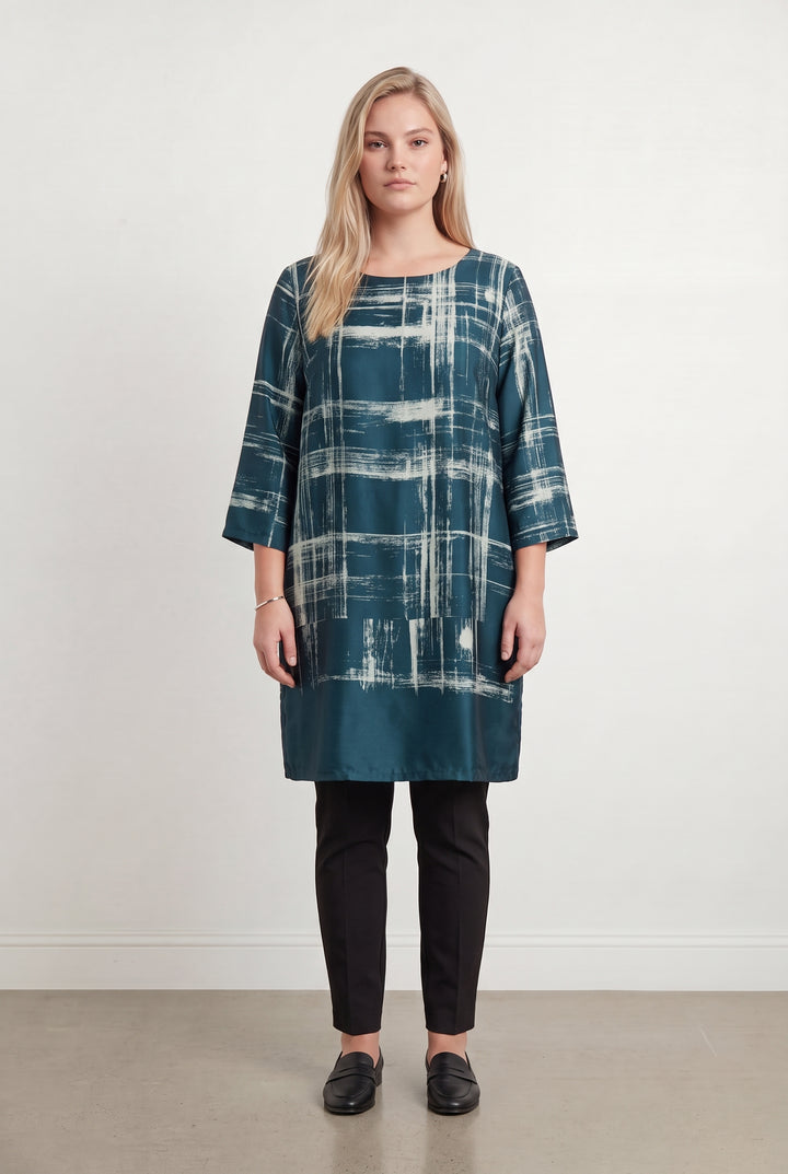 Robe Droite Bleue et Blanche - Taille XL/42 de la marque La Fée Maraboutée | PARAD117154 - Vendu par Paradigme - Image 1