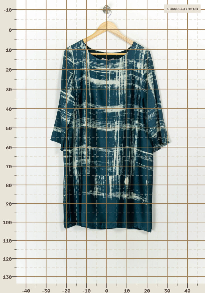 Robe Droite Bleue et Blanche - Taille XL/42 de la marque La Fée Maraboutée | PARAD117154 - Vendu par Paradigme - Image 4
