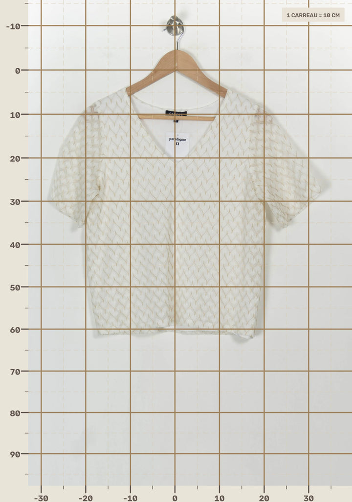 Top Blanc - Taille XS/34 de la marque Caroll | PARAD117158 - Vendu par Paradigme - Image 4