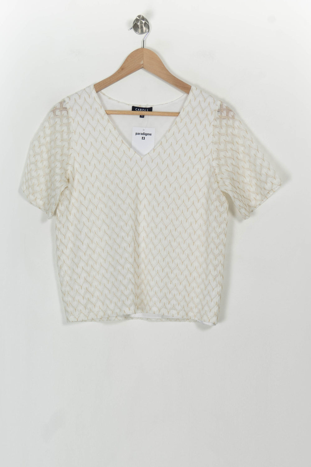 Top Blanc - Taille XS/34 de la marque Caroll | PARAD117158 - Vendu par Paradigme - Image 2