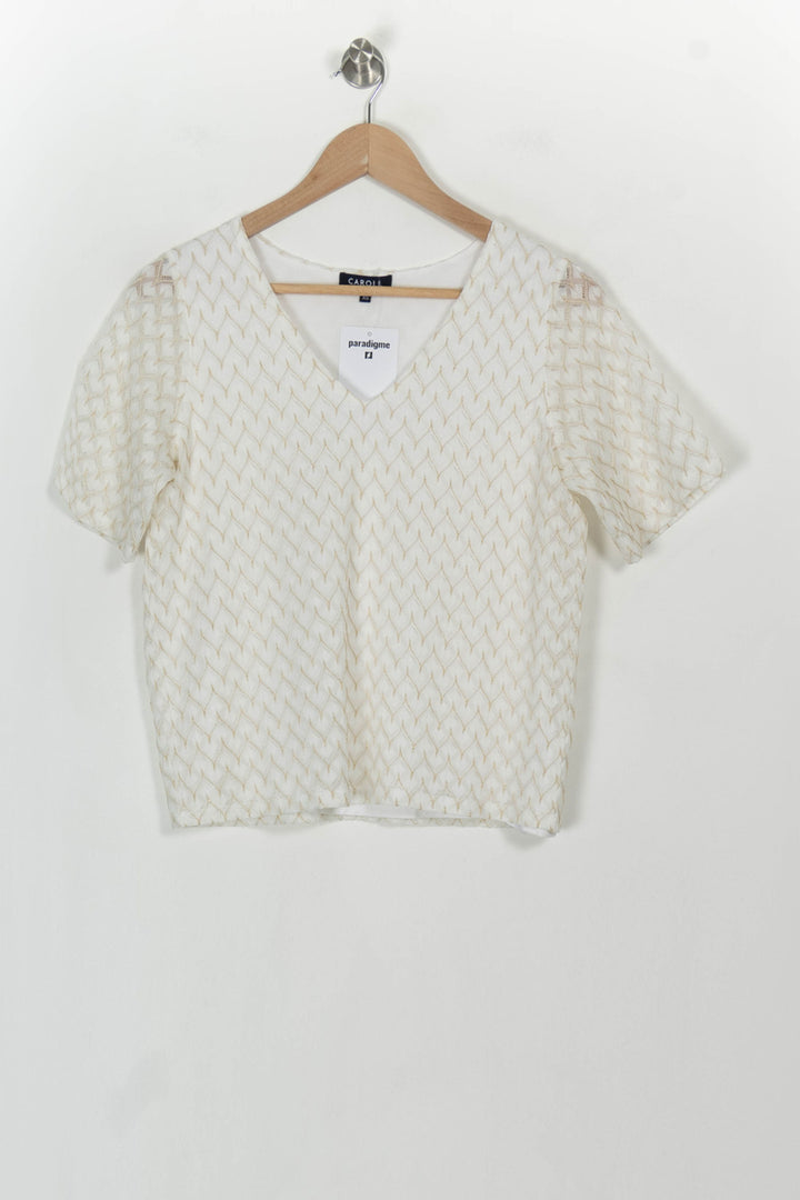 Top Blanc - Taille XS/34 de la marque Caroll | PARAD117158 - Vendu par Paradigme - Image 2