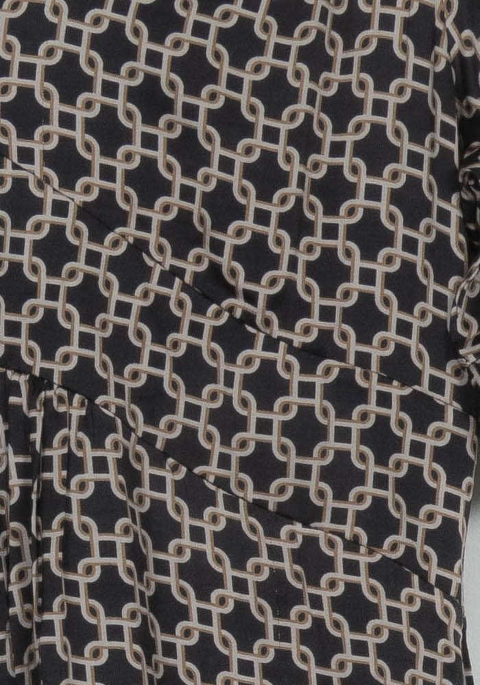 Robe Courte Marron et Noir - Taille XL/42 de la marque La Fée Maraboutée | PARAD117160 - Vendu par Paradigme - Image 3