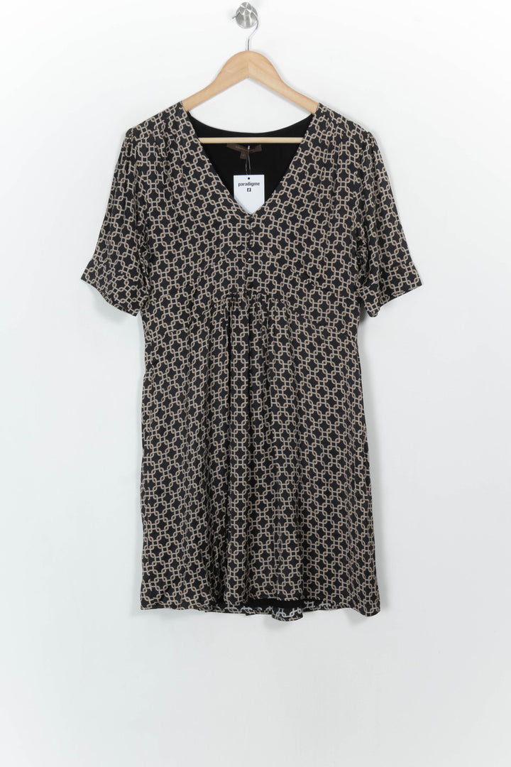 Robe Courte Marron et Noir - Taille XL/42 de la marque La Fée Maraboutée | PARAD117160 - Vendu par Paradigme - Image 2