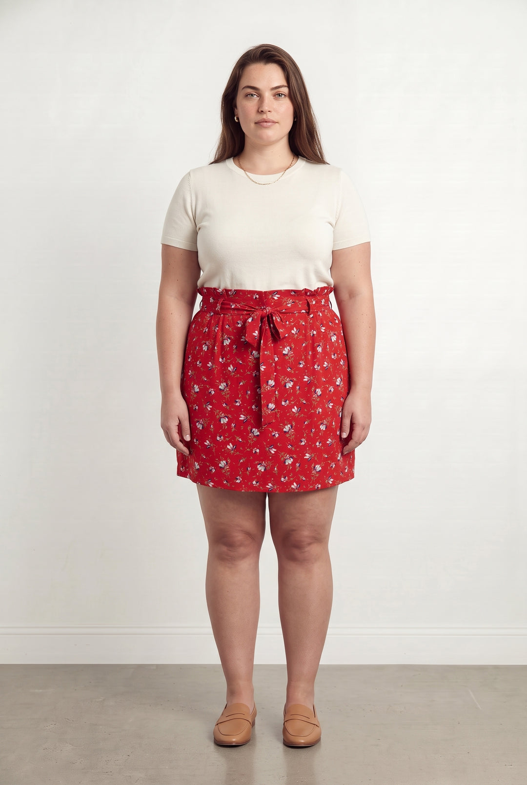 Jupe Portefeuille Rouge à Fleurs - Taille XXL/44 de la marque Caroll | PARAD117173 - Vendu par Paradigme - Image 1