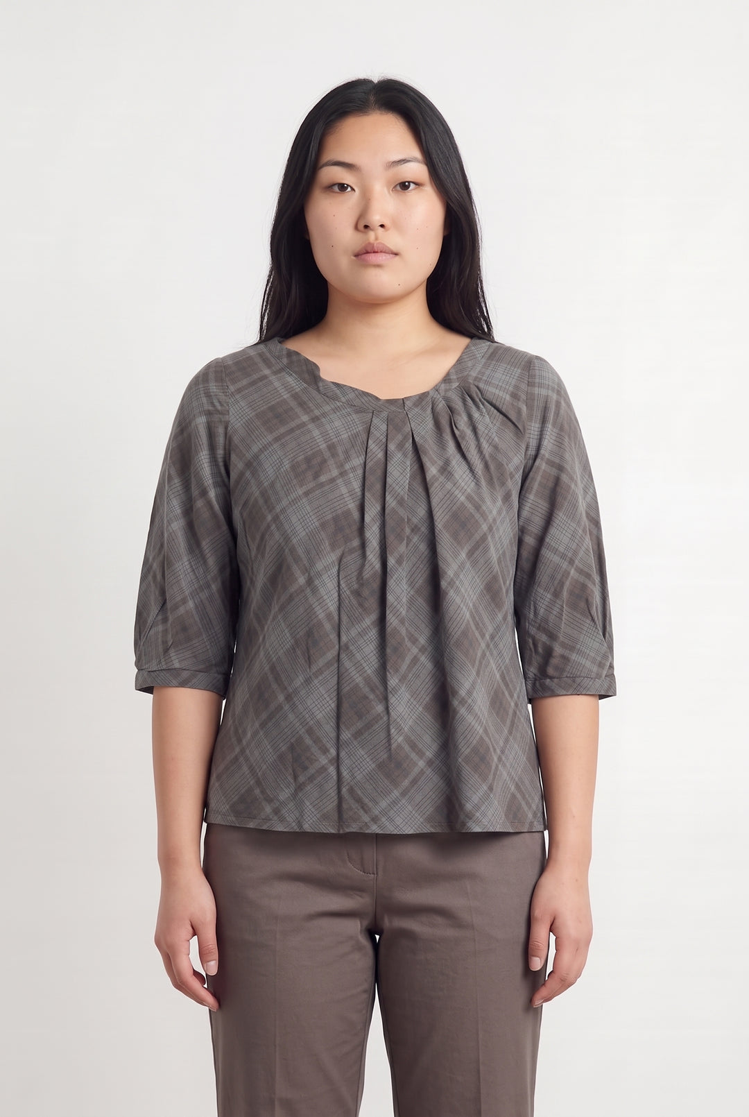 Blouse Grise à Carreaux - Taille L/40 de la marque Comptoir des Cotonniers | PARAD117177 - Vendu par Paradigme - Image 1