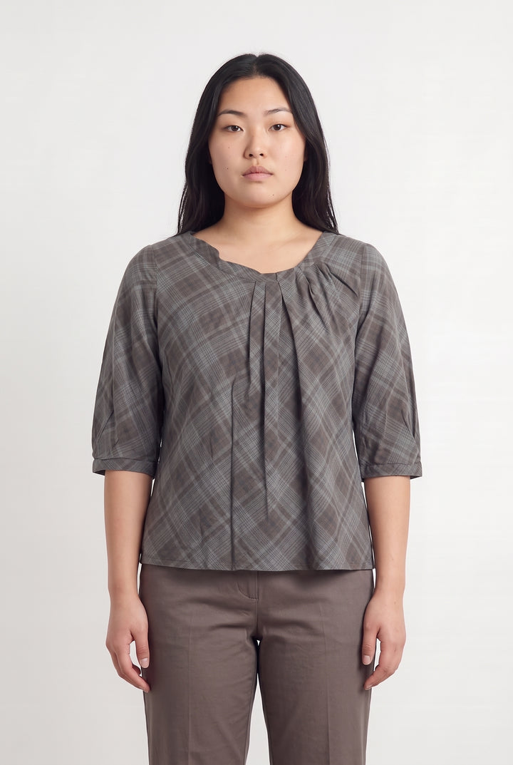 Blouse Grise à Carreaux - Taille L/40 de la marque Comptoir des Cotonniers | PARAD117177 - Vendu par Paradigme - Image 1