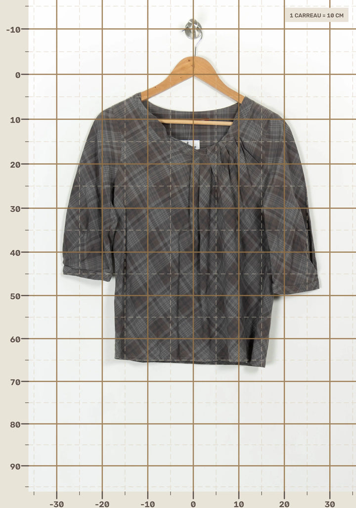 Blouse Grise à Carreaux - Taille L/40 de la marque Comptoir des Cotonniers | PARAD117177 - Vendu par Paradigme - Image 4