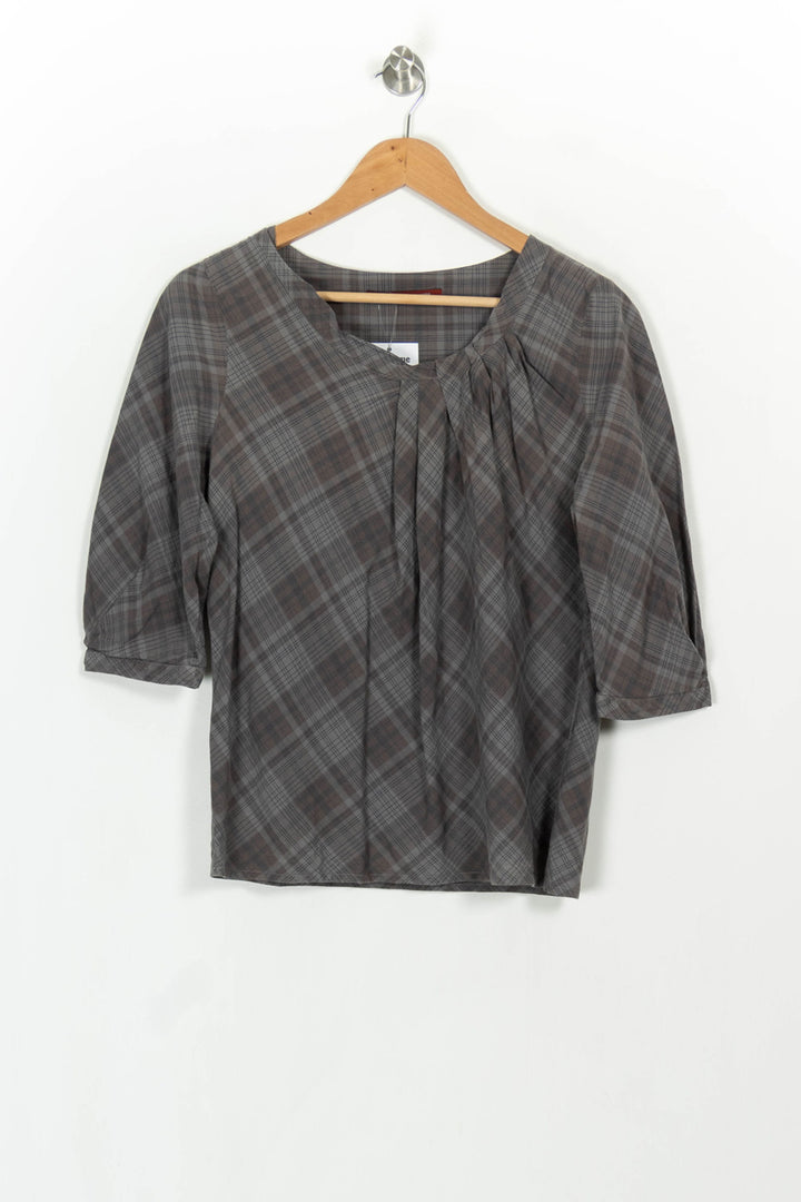 Blouse Grise à Carreaux - Taille L/40 de la marque Comptoir des Cotonniers | PARAD117177 - Vendu par Paradigme - Image 2