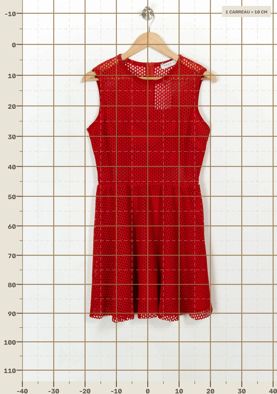 Robe Courte Rouge - Taille L/40 de la marque Sandro | PARAD117183 - Vendu par Paradigme - Image 4