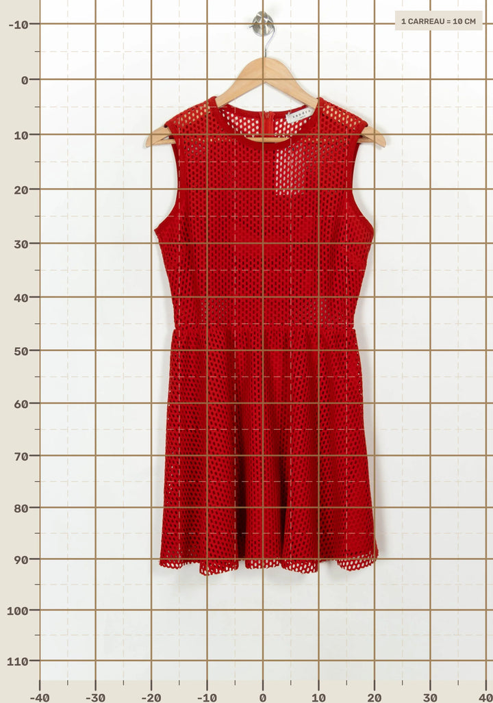 Robe Courte Rouge - Taille L/40 de la marque Sandro | PARAD117183 - Vendu par Paradigme - Image 4