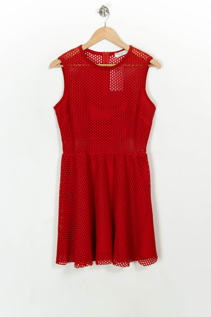 Robe Courte Rouge - Taille L/40 de la marque Sandro | PARAD117183 - Vendu par Paradigme - Image 2