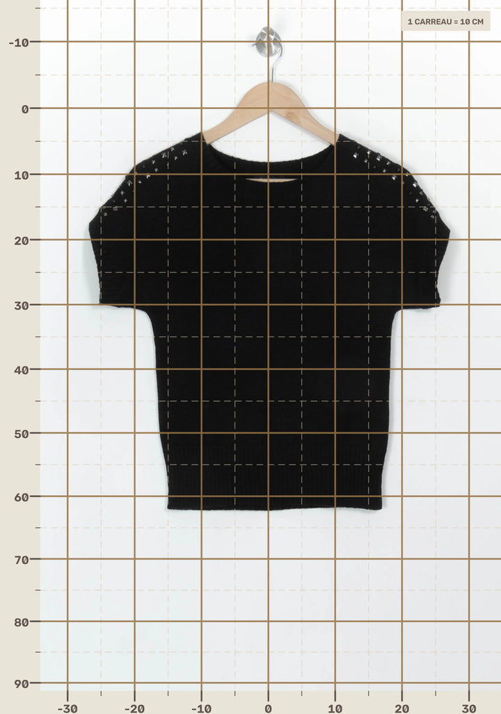 Pull Manches Courtes Noir - Taille S/36 de la marque Caroll | PARAD117188 - Vendu par Paradigme - Image 4