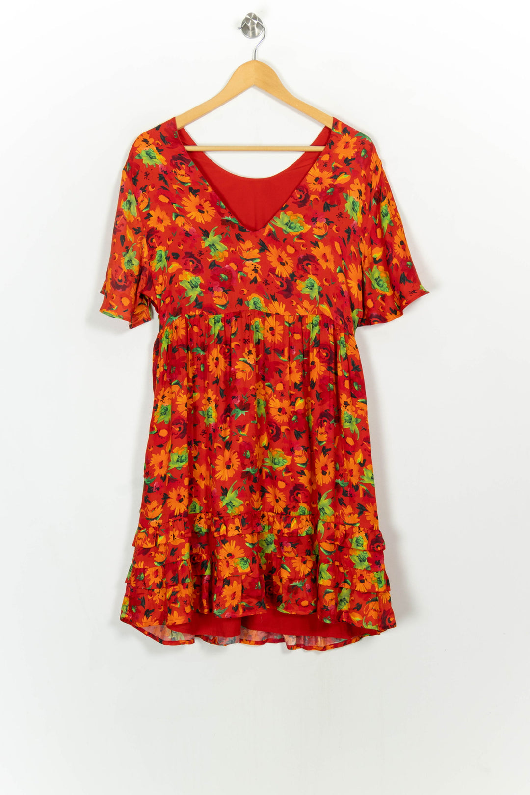 Robe Fleurie Rouge et Jaune - Taille XL/42 de la marque Maison Stella &amp; Suzie | PARAD117194 - Vendu par Paradigme - Image 5