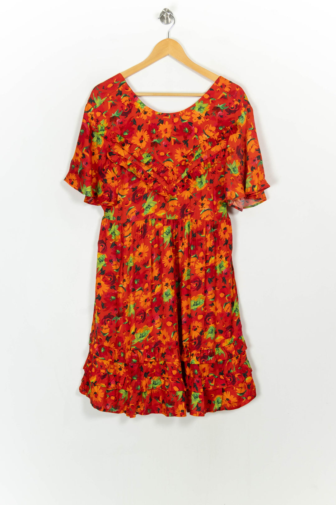 Robe Fleurie Rouge et Jaune - Taille XL/42 de la marque Maison Stella &amp; Suzie | PARAD117194 - Vendu par Paradigme - Image 2