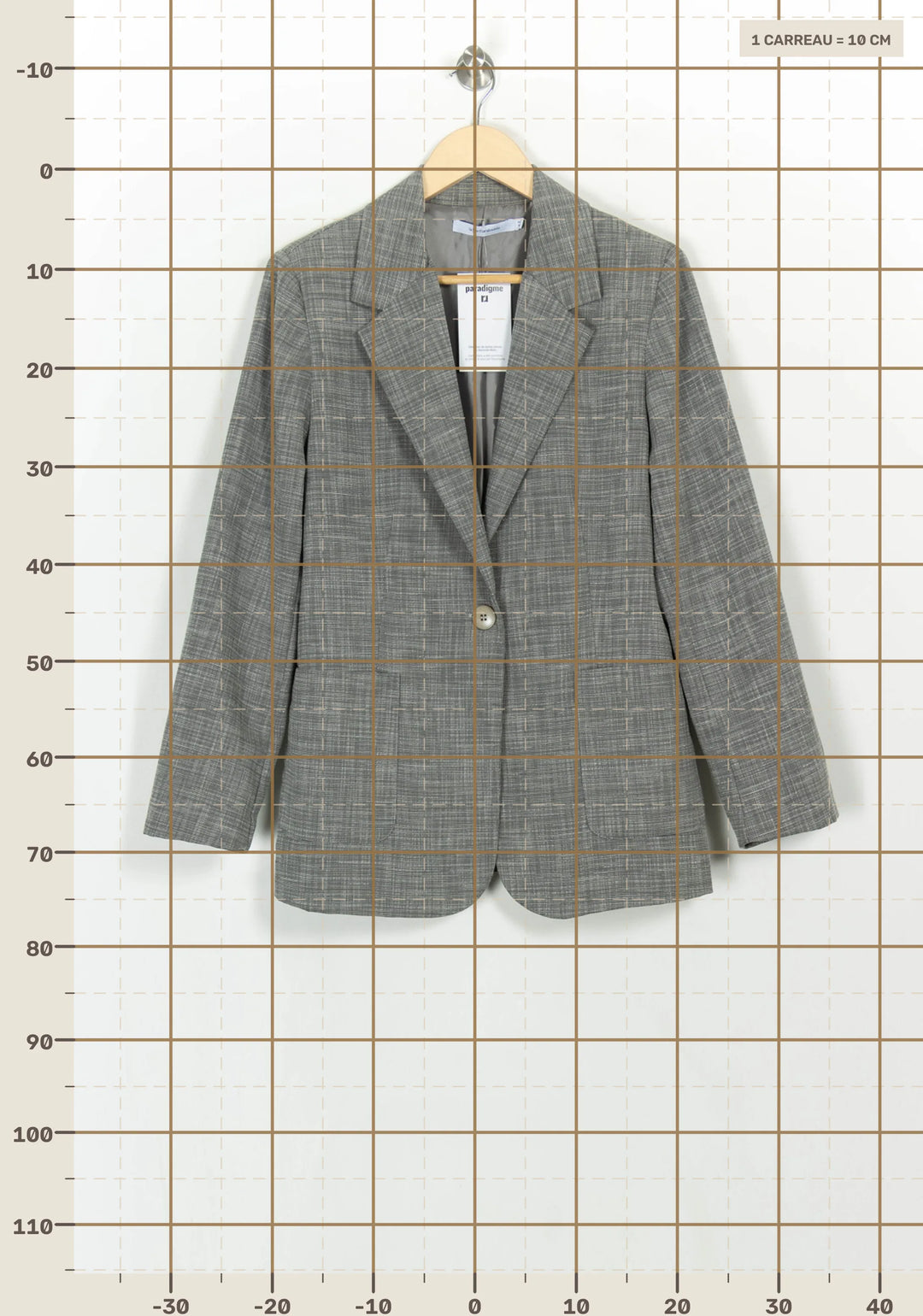 Blazer Gris - Taille XL/42 de la marque La Fée Maraboutée | PARAD117195 - Vendu par Paradigme - Image 4