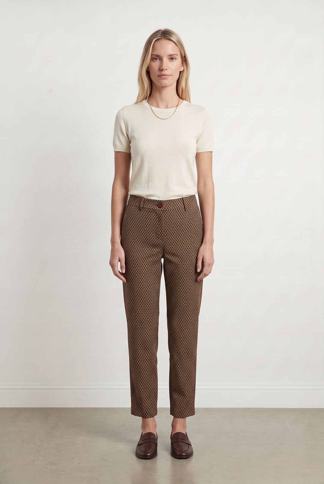 Pantalon Marron et Jaune - Taille XS/34 de la marque La Fée Maraboutée | PARAD117291 - Vendu par Paradigme - Image 1