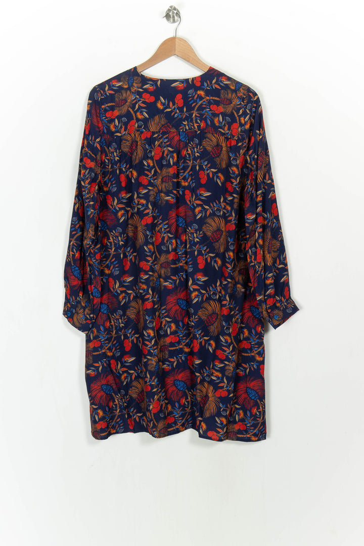 Robe Fleurie Bleu et Rouge - Taille L/40 de la marque La Fée Maraboutée | PARAD117334 - Vendu par Paradigme - Image 5