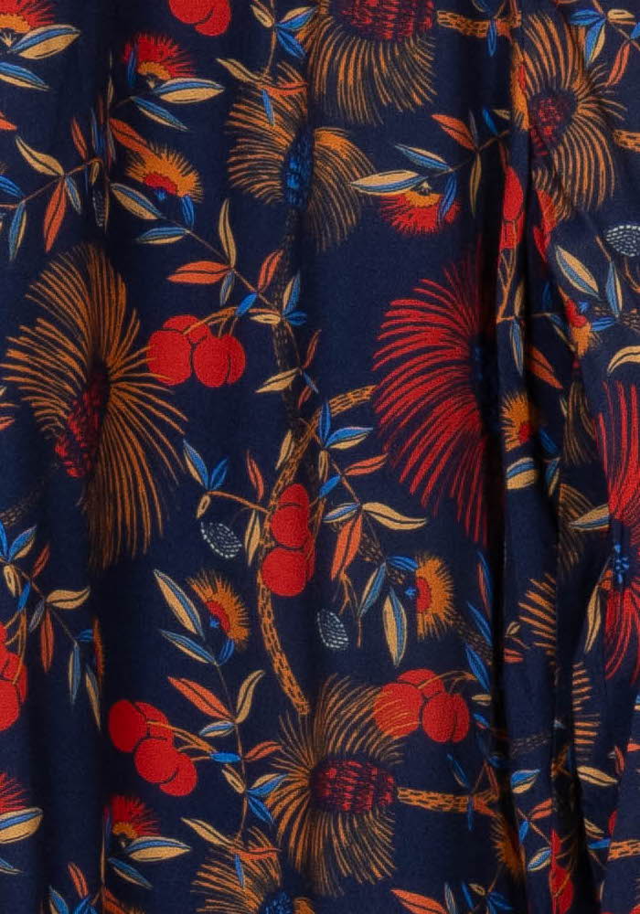 Robe Fleurie Bleu et Rouge - Taille L/40 de la marque La Fée Maraboutée | PARAD117334 - Vendu par Paradigme - Image 3