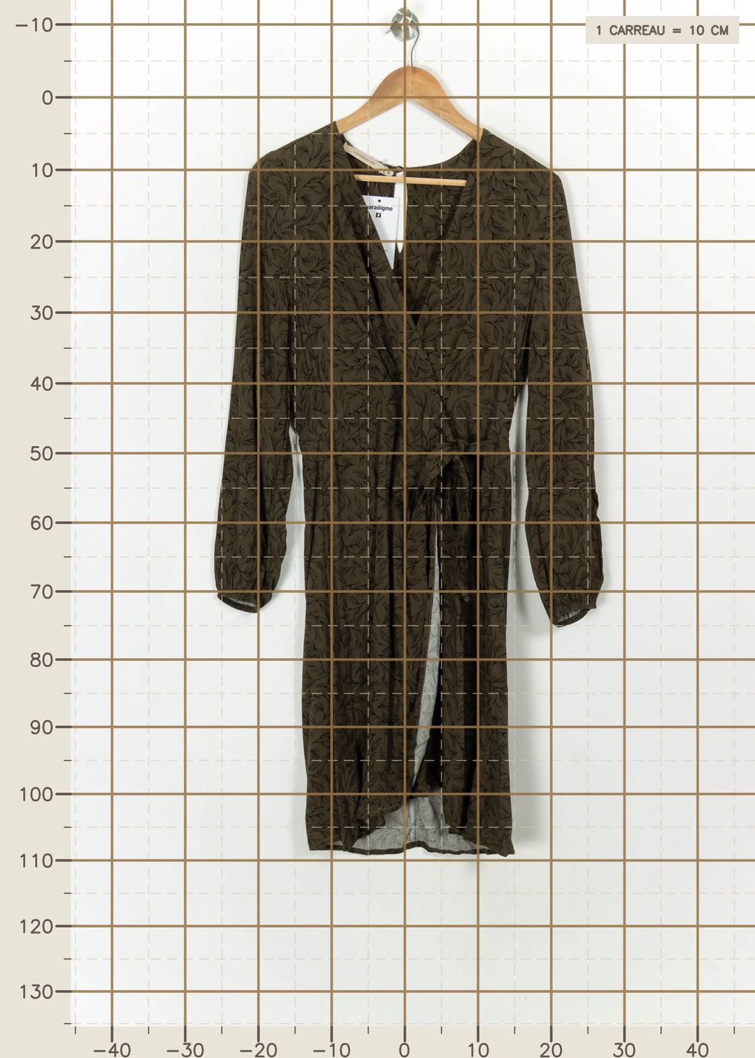 Robe Portefeuille Verte - Taille M/38 de la marque La Fée Maraboutée | PARAD117374 - Vendu par Paradigme - Image 4