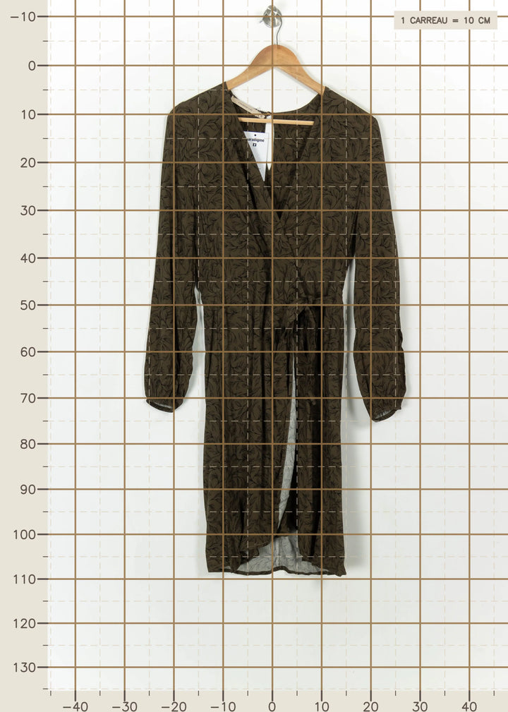 Robe Portefeuille Verte - Taille M/38 de la marque La Fée Maraboutée | PARAD117374 - Vendu par Paradigme - Image 4