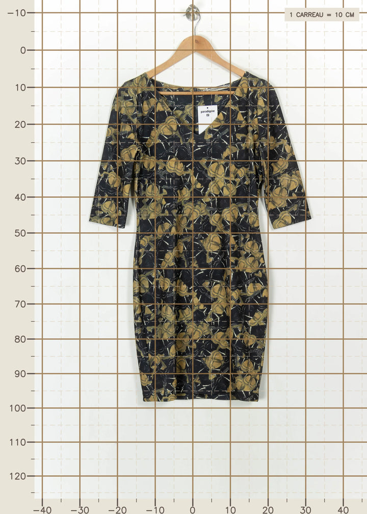 Robe Noire et Jaune - Taille XS/34 de la marque La Fée Maraboutée | PARAD117378 - Vendu par Paradigme - Image 4