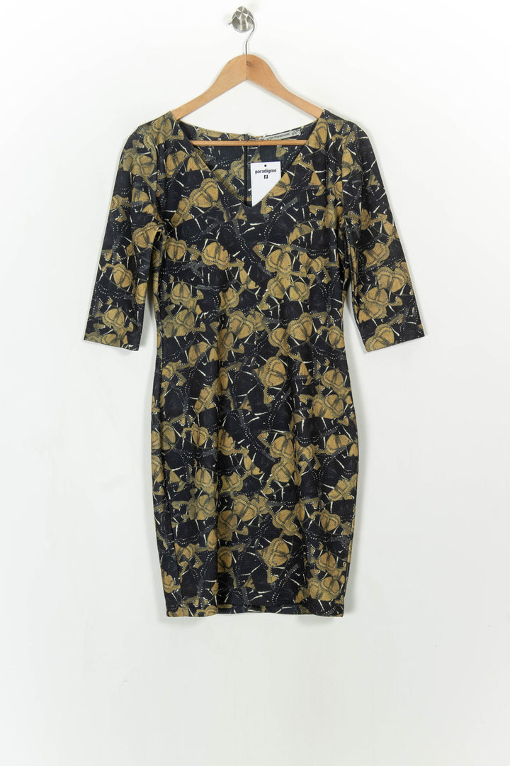 Robe Noire et Jaune - Taille XS/34 de la marque La Fée Maraboutée | PARAD117378 - Vendu par Paradigme - Image 2