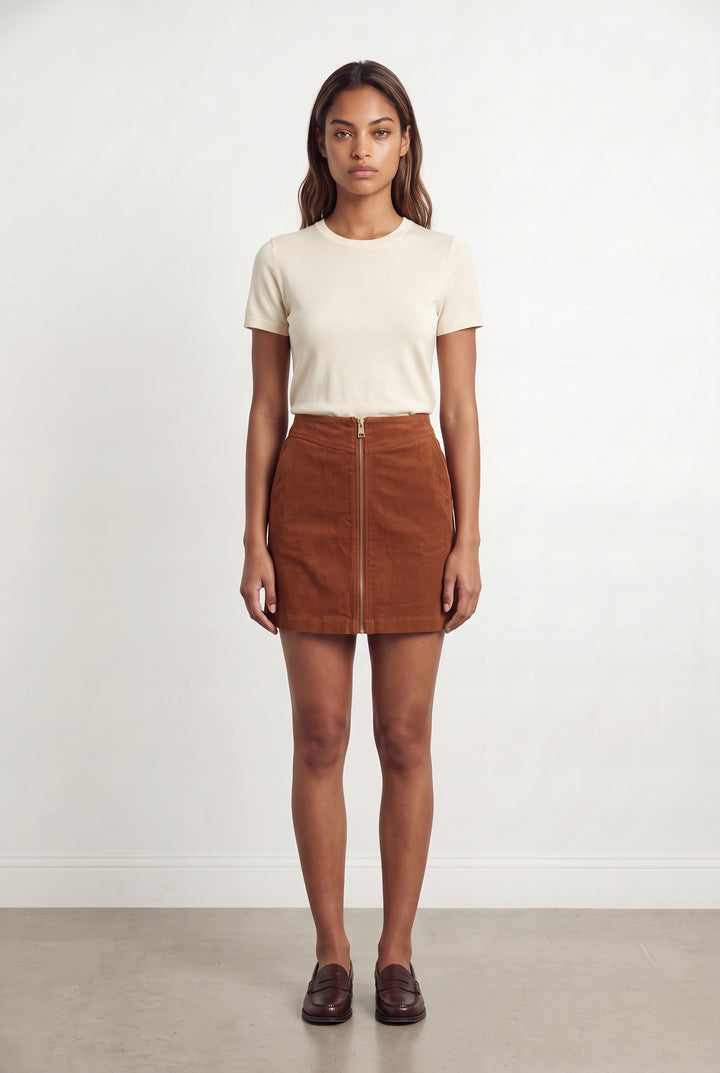 Jupe Droite Marron - Taille XS/34 de la marque Ekyog | PARAD117379 - Vendu par Paradigme - Image 1