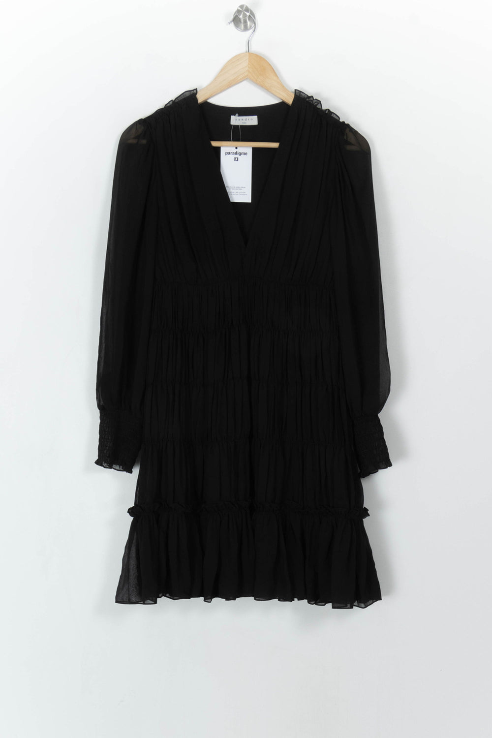 Robe Longue Noire - Taille S/36 de la marque Sandro | PARAD117398 - Vendu par Paradigme - Image 2